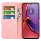 Чехол Taba Retro-Skin для Motorola Moto G84 книжка кожа PU с визитницей розовый - изображение 2