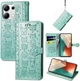 Чехол Embossed Cat and Dog для Xiaomi Redmi Note 14S книжка кожа PU с визитницей мятный - изображение 1