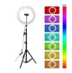 Светодиодная кольцевая LED лампа для селфи, фото и видео RGB MJ33 (33см) (1 крепление) (управление на проводе) - изображение 2