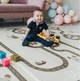 Термоковрик детский 200×180 см коврик термомат развивающий двухсторонний XPE складной игровой для ползания младенцев новорождённых детей мягкий тёплый водонепроницаемый антискользящий для пола дома детской комнаты игр путешествий экологичный модель H - изображение 6