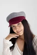 Кепи кашемировая двухцветная D.Hats серо бордового цвета - изображение 5