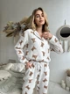Женская муслиновая пижама мишки Teddy COSY брюки+рубашка S белый M220P - изображение 2