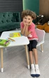 Столик детский со стульчиком 46х60х45 см для творчества письма рисования игр и обучения белый стол для детей деревянный игровой + подушка в подарок - изображение 7