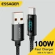 Кабель Essager USB – Type-C PD 100W LED дисплей, быстрая зарядка для ноутбуков смартфонов планшетов 1 метр (100см) - изображение 1