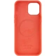 Чохол Silicone case (AAA) full with Magsafe and Animation для Apple iPhone 12 Pro Max (6.7") Оранжевый / Pink citrus - изображение 3