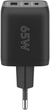 Ładowarka do telefonów Goobay 65 W USB-A USB-C PD GaN Black (4040849647536) - obraz 3