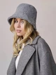 Панама No Brand тепла Teddy Bear букле з каракуля сіра - зображення 4