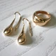 Серебряные Серьги Капля gold SE - изображение 5