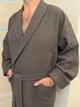 Вафельний халат унісекс COSY "Обійми" шаль Big size, 4XL темно-сірий 924 - зображення 4