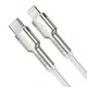 Кабель Baseus Cafule Metal Type-C to Lightning PD 20W 2.4А 1m білий CATLJK-A02 - изображение 3