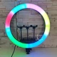 Профессиональная кольцевая RGB LED лампа Soft Ring Light MJ18 для селфи 45см с держателем на 3 телефона -SML-3. - изображение 1