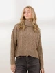 Свитер вязаный оверсайз женский Pierre Cardin G022SZ0TK-000-1520196 XL Норковый (8682734181815) - зображення 4