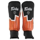 Защита голени и стопы Муай Тай, ММА, Кикбоксинг кожаный FAIRTEX BO-9486 (BO-9486_Черно-оранжевый_M) - изображение 2
