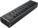 Hub USB Lindy 10 Port USB 3.0 with On/Off Switches Black (43370) - obraz 4