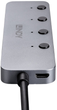 Hub USB Lindy 4 Port USB 3.2 Type C with On/Off switches Grey (43383) - obraz 4