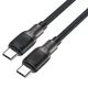 Кабель ACEFAST C10-03 Type-C to Type-C 3A, 60W, 1.2m, silicone, zinc connectors, Black (6974316283119) - изображение 1