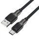 Кабель ACEFAST C10-04 USB to Type-C 3A, 1.2m, silicone, zinc connectors, Black (6974316283126) - изображение 1