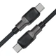 Кабель ACEFAST C10-03 Type-C to Type-C 3A, 60W, 1.2m, silicone, zinc connectors, Black (6974316283119) - изображение 3
