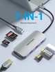 USB-хаб Vention USB-C to HDMI/USB 3.0x3/SD/TF/PD Docking Station Gray 0.15M Aluminum Alloy Type (TOJHB) - изображение 3