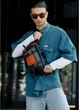 Мужская сумка бананка Sambag Dynamicdart черно-оранжевая 38 × 21 × 7 см (80411129m) - изображение 1