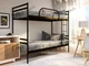 Двухъярусная кровать Метакам Comfort Duo металлическая 200x90 см Темный Коричневый - изображение 2