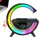 Настольная смарт лампа ночник G-smart BT- 3401 RGB Rainbow с Bluetooth колонкой беспроводная зарядка FM радио чёрный - изображение 5