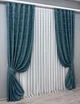 Комплект готовых штор VR-Textil Жаккард Sultan YL № 1546ш Лазурный 100х270 см 2 шт (31-785) - изображение 3