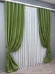 Комплект готовых штор VR-Textil Жаккард Sultan № 1561ш Зеленый 150х285 см 2 шт (33-0411) - изображение 3