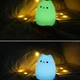 Детский силиконовый ночник Котик 7 режимов RGB подсветки сенсорное управление Белый - изображение 6
