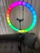 Кольцевая Светодиодная LED лампа 36см RGB цветная со Штативом 210см, Лампа Блогера, Тиктокера - изображение 5