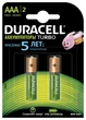 Аккумулятор Duracell Recharge Turbo Ni-MH AAA 900 мАг 2 шт (81472325) (5000394001176) - изображение 1