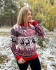 Женский новогодний свитер с оленями "House" Красный, под шею, размер XL - изображение 2