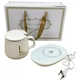 Чашка керамическая Lucky на платформе с подогревом с крышкой и ложкой 380ml White (3_05627) - изображение 2