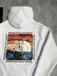 Худи унисекс с рисунком заката в горах the north face размер L белого цвета - изображение 5