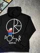 Худи унисекс с рисунком грустного человечка на логотипе Polar размер M черного цвета - изображение 2