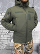 Зимова тактична куртка з утеплювачем та підкладкою Omni-Heat Softshell Olive XXL - зображення 1