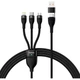 Кабель USB + USB Type-C > USB Type-C + Lightning + microUSB Baseus Flash Series Ⅱ Two-for-three Charging Cable 100W 1.2 m (CASS030103) Black - зображення 1