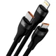 Кабель USB + USB Type-C > USB Type-C + Lightning + microUSB Baseus Flash Series Ⅱ Two-for-three Charging Cable 100W 1.2 m (CASS030103) Black - зображення 2