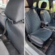 Накидка на автомобильное сидение кресло Chevrolet Aveo чехол универсальный из экокожи перешитой ниткой черного цвета - изображение 3