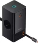Сетевое зарядное устройство Baseus Power Combo Digital Power Strip 2AC+USB+Type-C+Retractable-C 65W with 1.5m Power Cord PSLR000301 Black - изображение 1