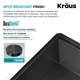 Кухонна мийка Kraus Kore нижнього монтажу KWU1101-21 KS0018U 48,26 x 40,64 x 25,4 см Чорний - зображення 5