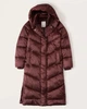 Пуховик женский - зимний пуховик Abercrombie & Fitch AF8380W XS Бордовый - изображение 2