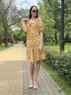 Сукня з вирізом каре на зав'язках Cat Orange 5774 Жовта 42 - зображення 4