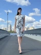 Льняное платье с карманами Cat Orange 5791 Бело-серое 52 - изображение 5