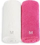 Набір рушників для обличчя, біле та рожеве "Twins" - MAKEUP Face Towel Set Pink + White 2шт (1182414-119632) - изображение 1