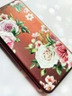Чохол-книжка з малюнком для Xiaomi Redmi 9C/10A Бордовий :: Рожеві квіти (принт 287) - зображення 3