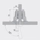 Петля полунакладная с доводчиком + монтажная планка 3D - изображение 3
