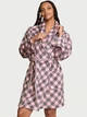 Халат Victoria's Secret Short Cozy Robe Pink Stripes XS\S Рожевий (26931142) - зображення 1