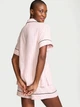 Піжама Сатинова (сорочка + шорти) Victoria's Secret Flannel Short Pajama Set М Рожева смужка (26911223) - зображення 2