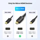 Переходник кабель UGREEN Micro HDMI-HDMI 2.0 Cable, 4K@60Hz 3 м Black (HD127) - изображение 3